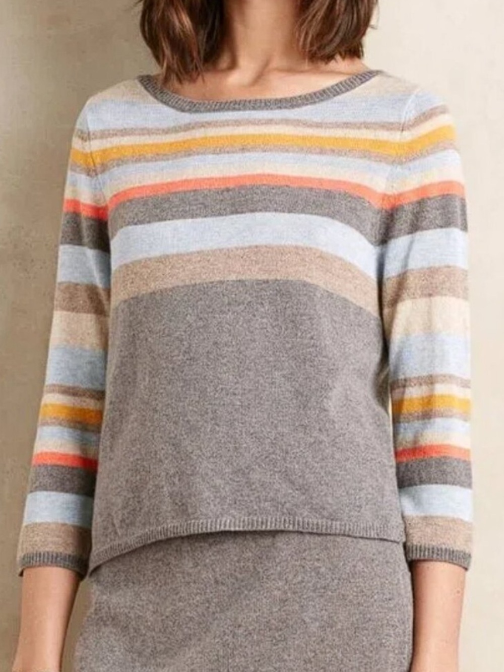 Anthropologie Moth Striped Pullover Sweater